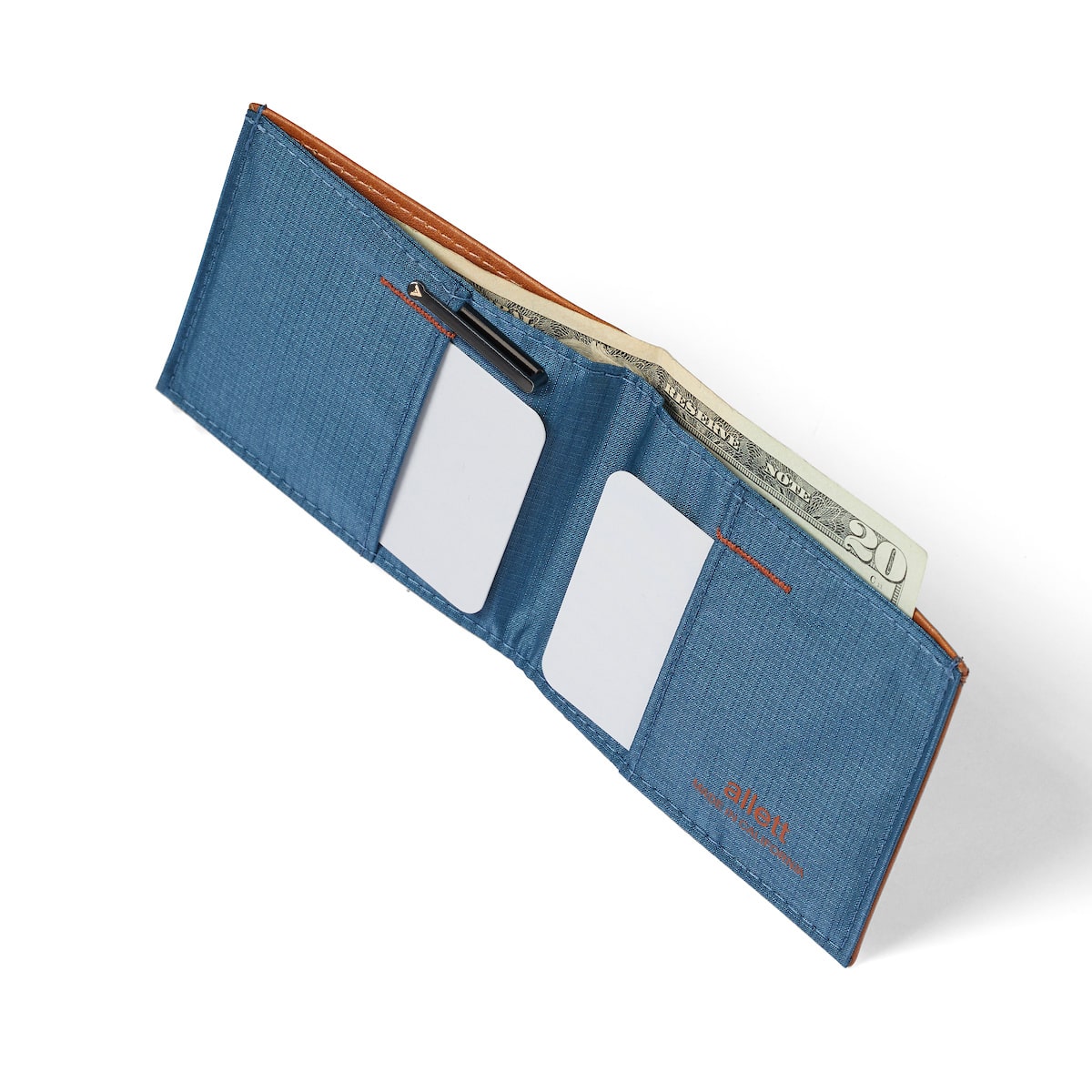 Interior view of the Allett Sport Wallet in hazel-brown