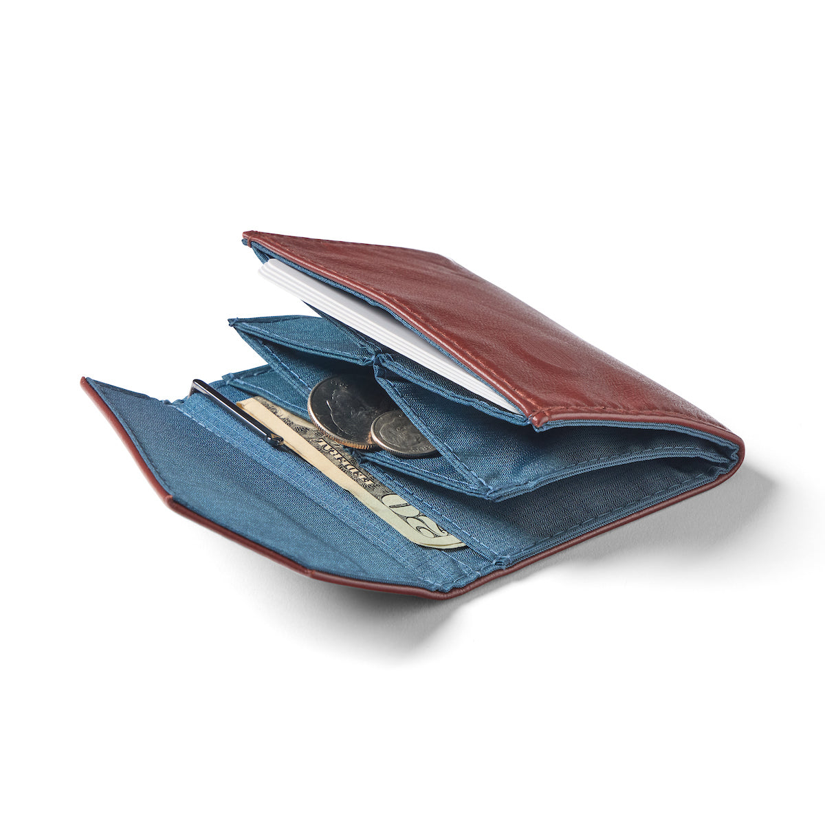 Allett Accordion Slim Wallet in rust