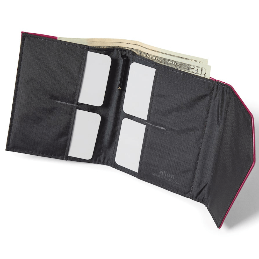 Interior View of Womens Envelope Wallet by Allett - ruby