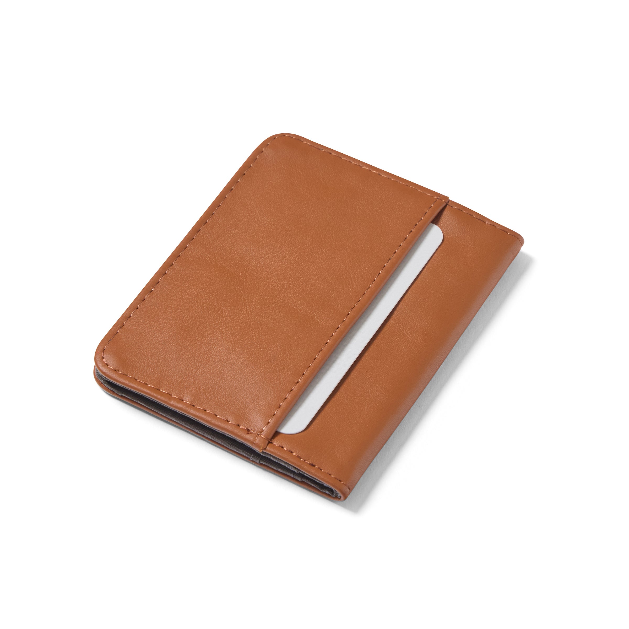  Leather hybrid card wallet hazel-brown