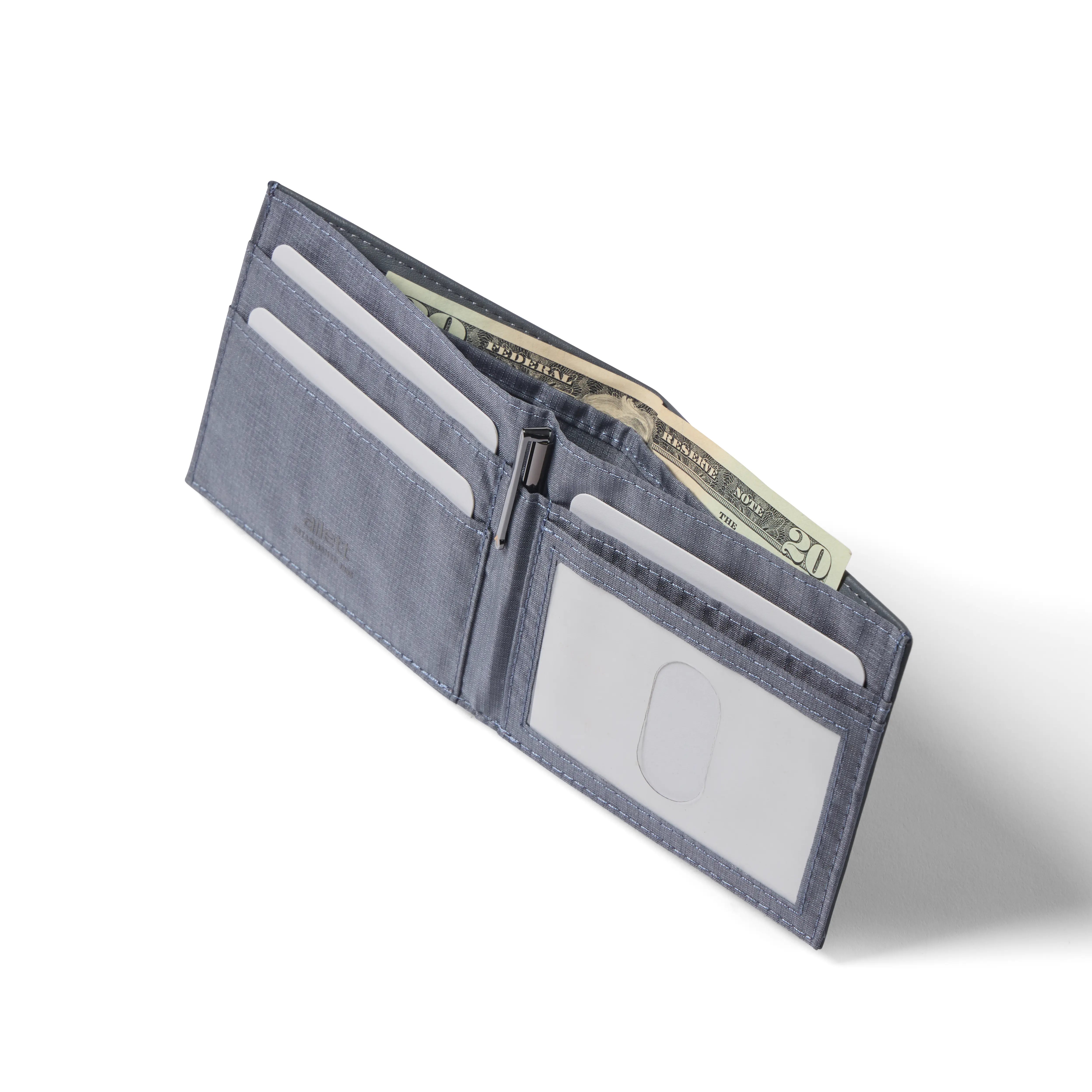 Allett Leather ID Wallet slate-grey