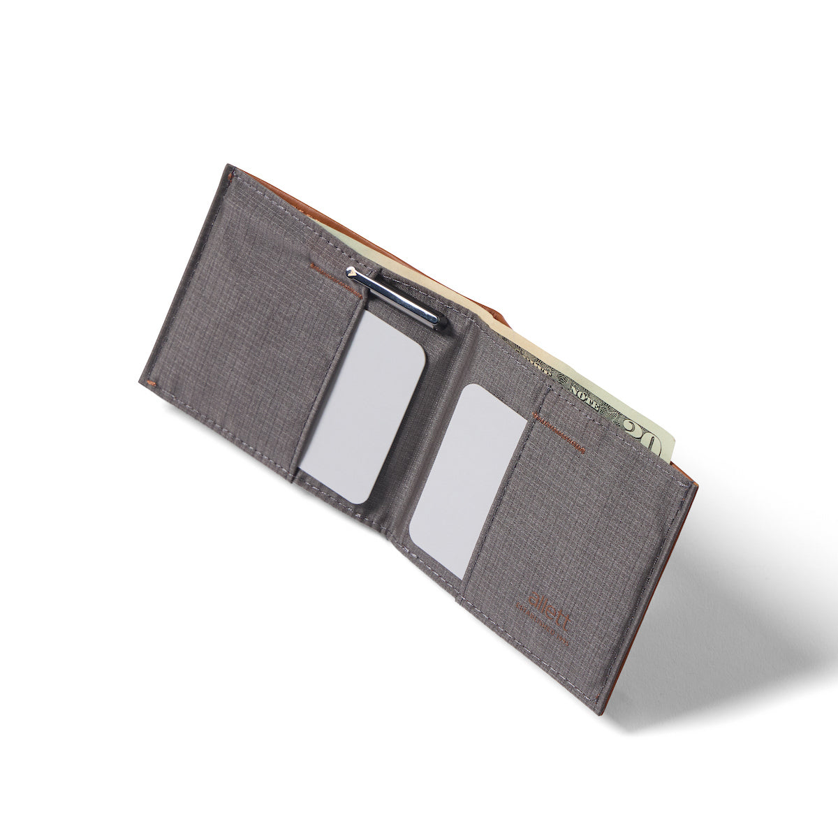 Interior view of the Allett Sport Wallet in hazel-brown