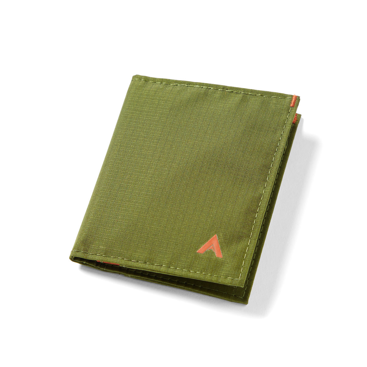 Cala Green hybrid card wallet, crafted from ripstop nylon, posed closed on a white backdrop.Allett Hybrid Card Wallet cala-green